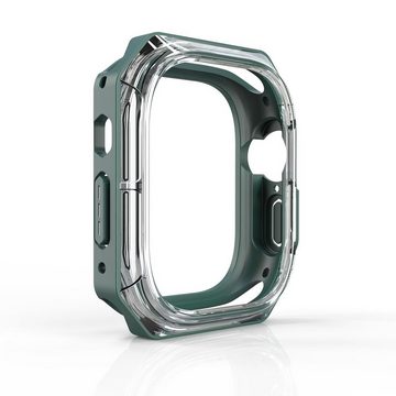 Wigento Smartwatch-Hülle Für Apple Watch Ultra 1 + 2 49mm Uhr Gehäuse Silikon Schutz Hülle Grün