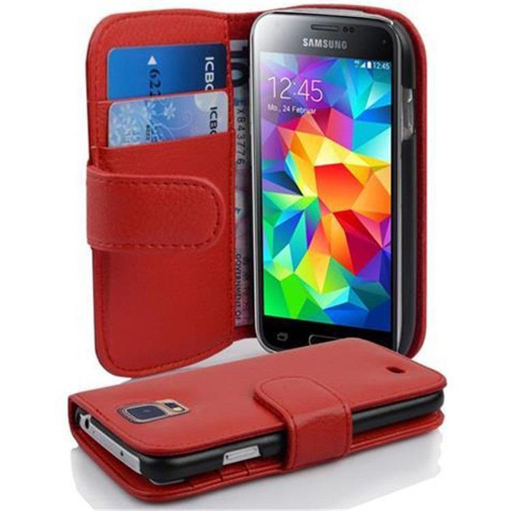 Cadorabo Handyhülle Samsung Galaxy S5 MINI / S5 MINI DUOS Samsung Galaxy S5 MINI / S5 MINI DUOS, Klappbare Handy Schutzhülle - Hülle - mit Standfunktion und Kartenfach