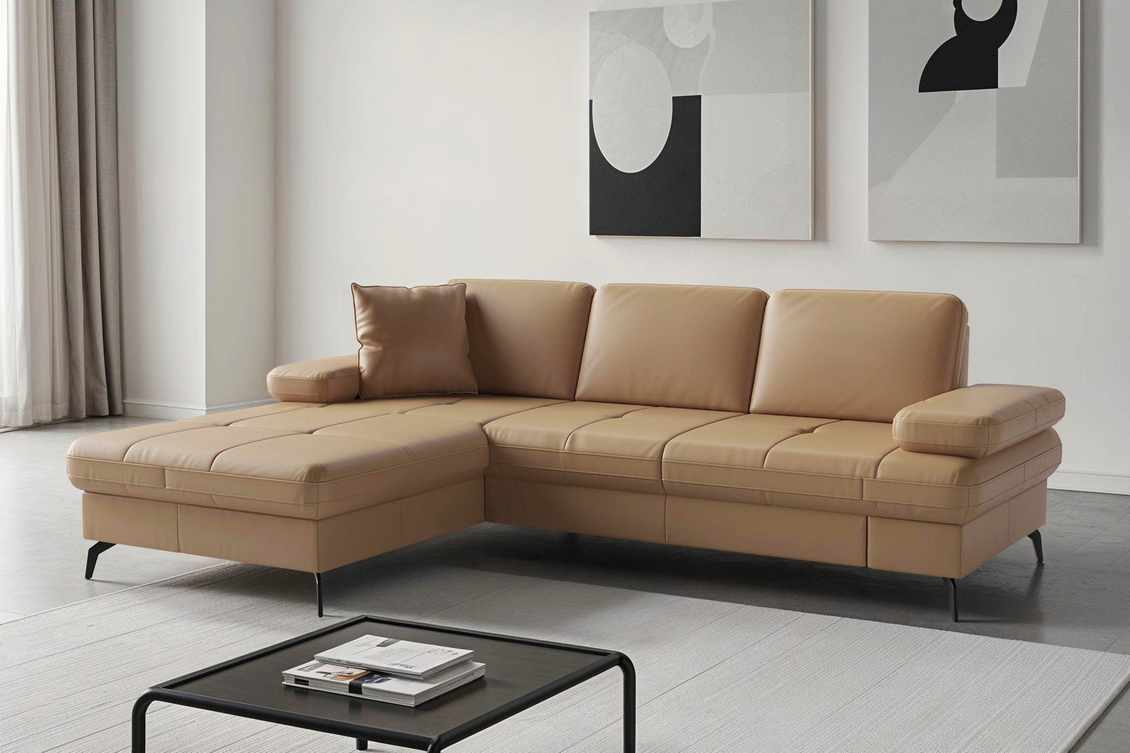 sit&more Ecksofa Morris Jubi, Recamiere, Breite 247 cm, mit Armteilfunktion, wahlweise mit Schlaffunktion