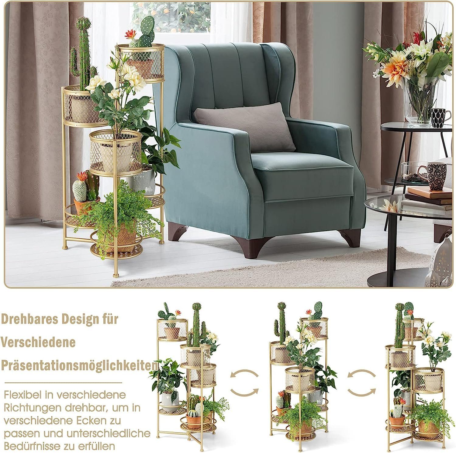 KOMFOTTEU Gewächshaus 6-stöckiger Pfla...