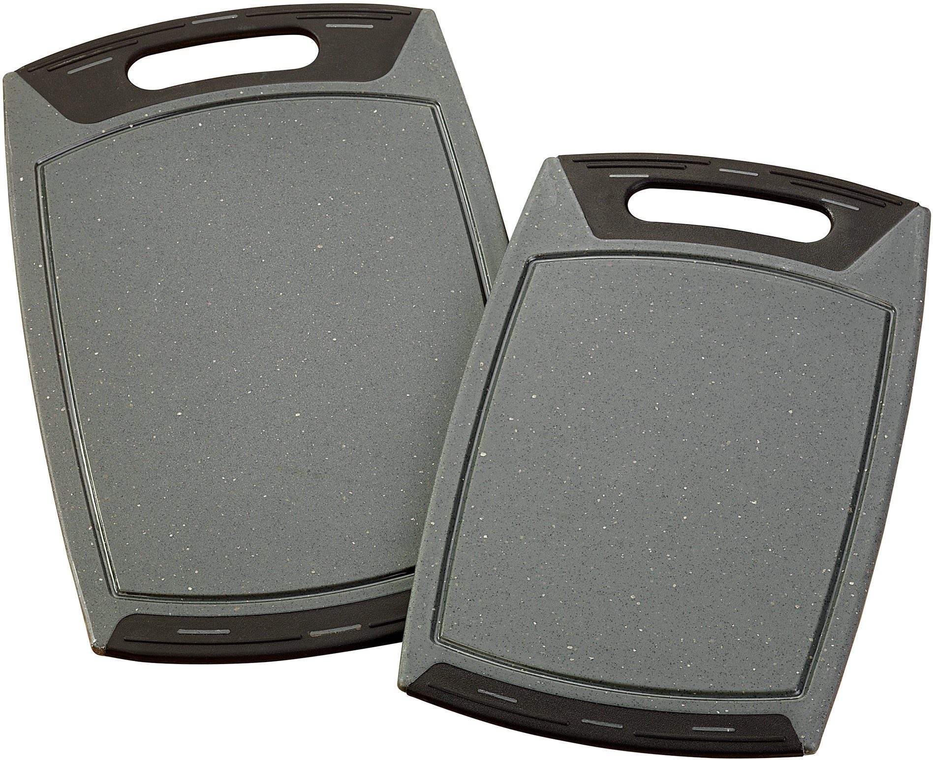 STONELINE Schneidebrett aus Kunststoff mit messerschonender Oberfläche, Kunststoff, (Set, 2-St., 1x Schneidebrett ca. 42 x 25 cm, 1x Schneidebrett ca. 36 x 22 cm), rutschfest mit Saftrille, hygienisch, ideal für alle Schneidarbeiten
