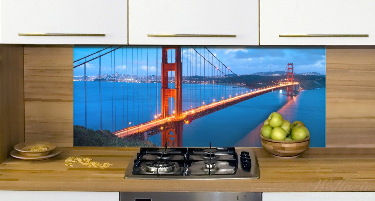 (1-tlg) Bridge Küchenrückwand USA, Golden Francisco Gate San in Wallario
