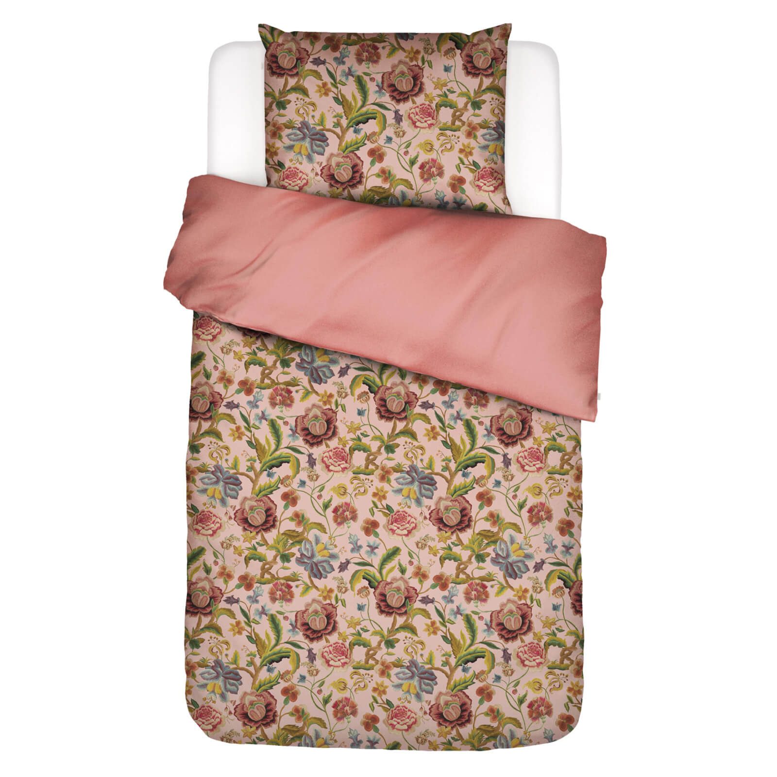 Essenza Bettwäsche Bettwäsche Roselina Evening Rose Satin, Satin, 2 teilig, Blüten, Stickerei-Optik, Floral