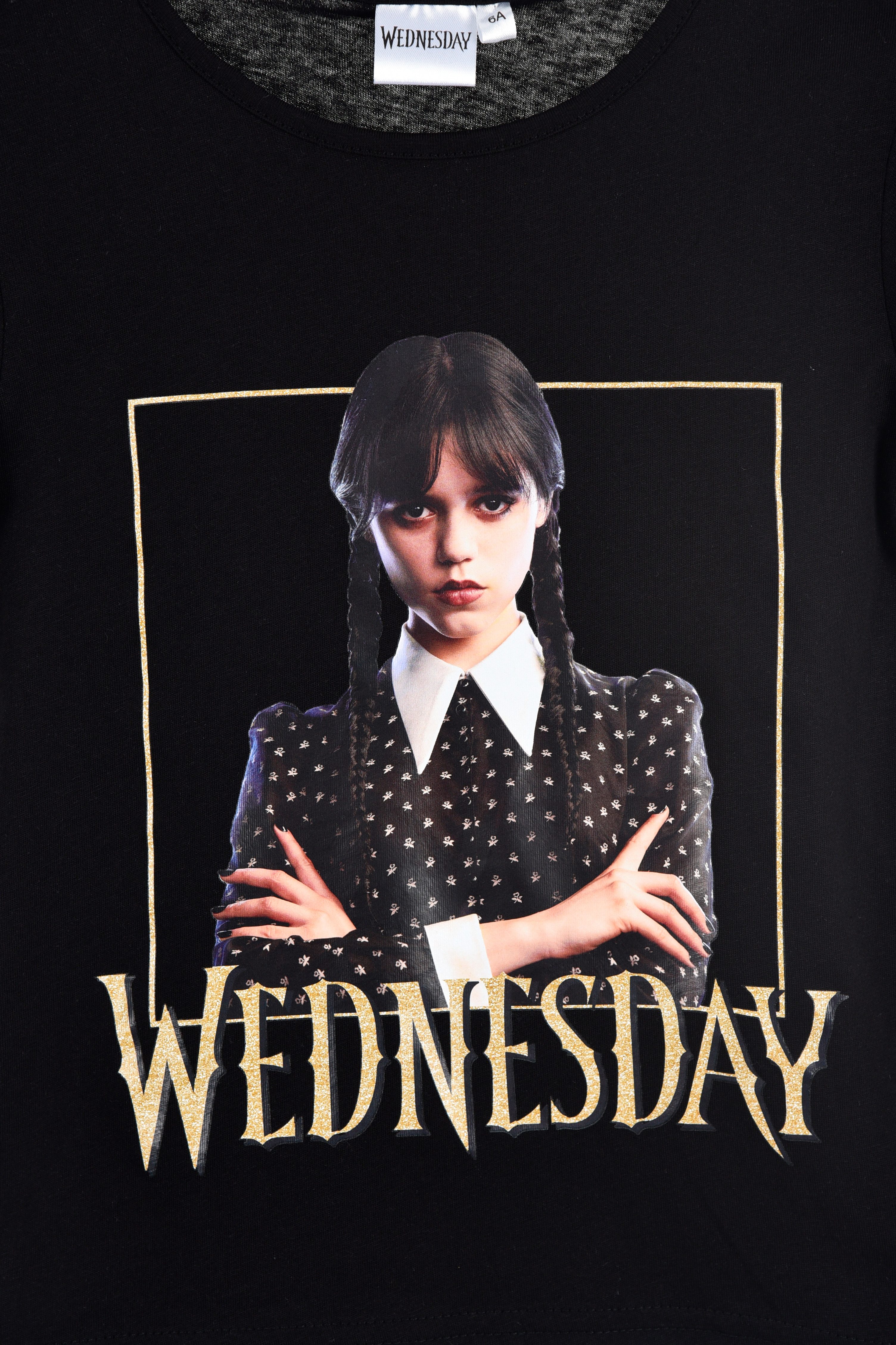 Wednesday Print-Shirt Adams Wednesday Mädchen T-Shirt kurzarm Shirt 100% Baumwolle, Gr. 116 bis 152
