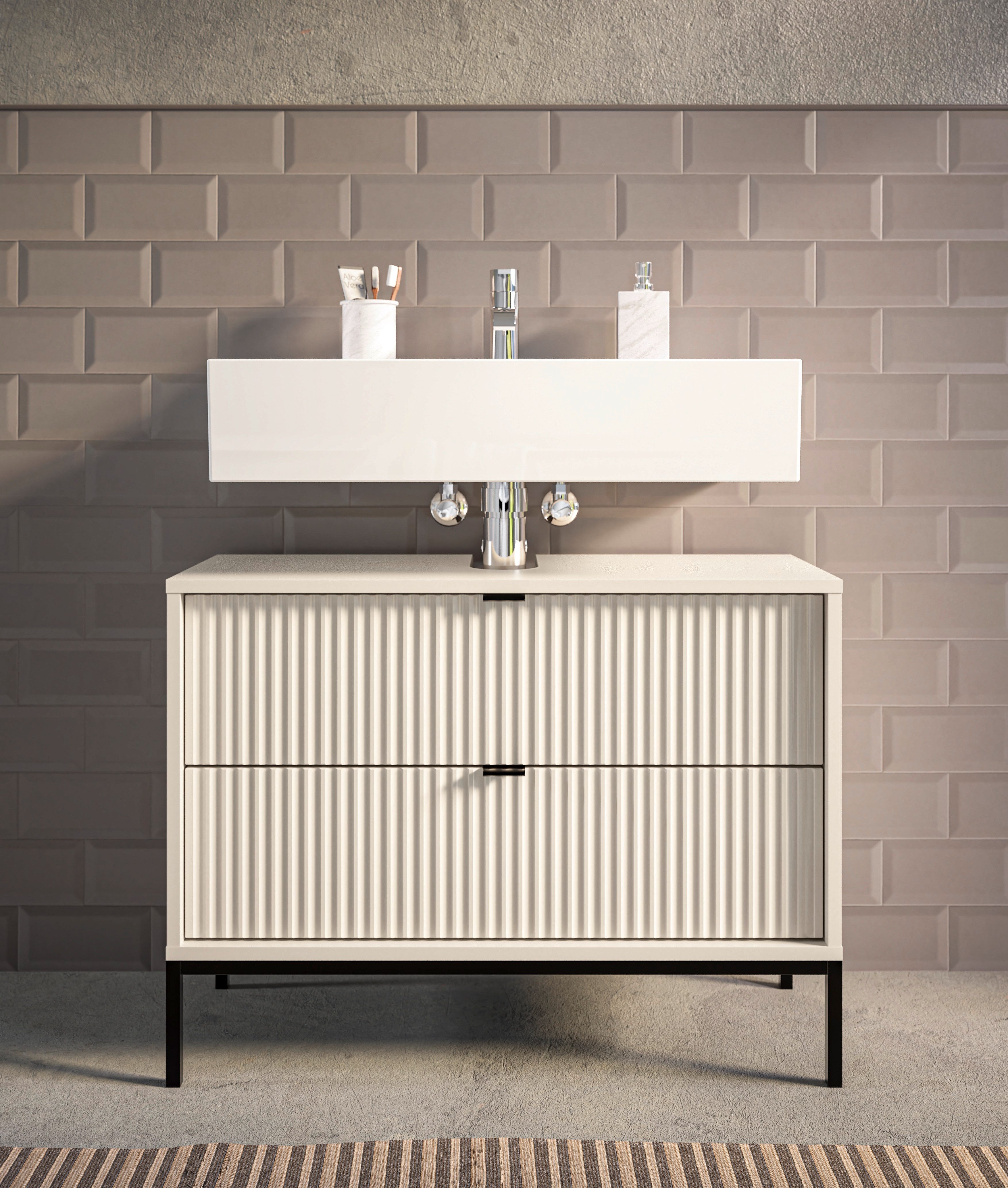 BASIC by Balculina Waschbeckenunterschrank Lucera BxHxT 80x60x32 cm (1-St) günstig online kaufen