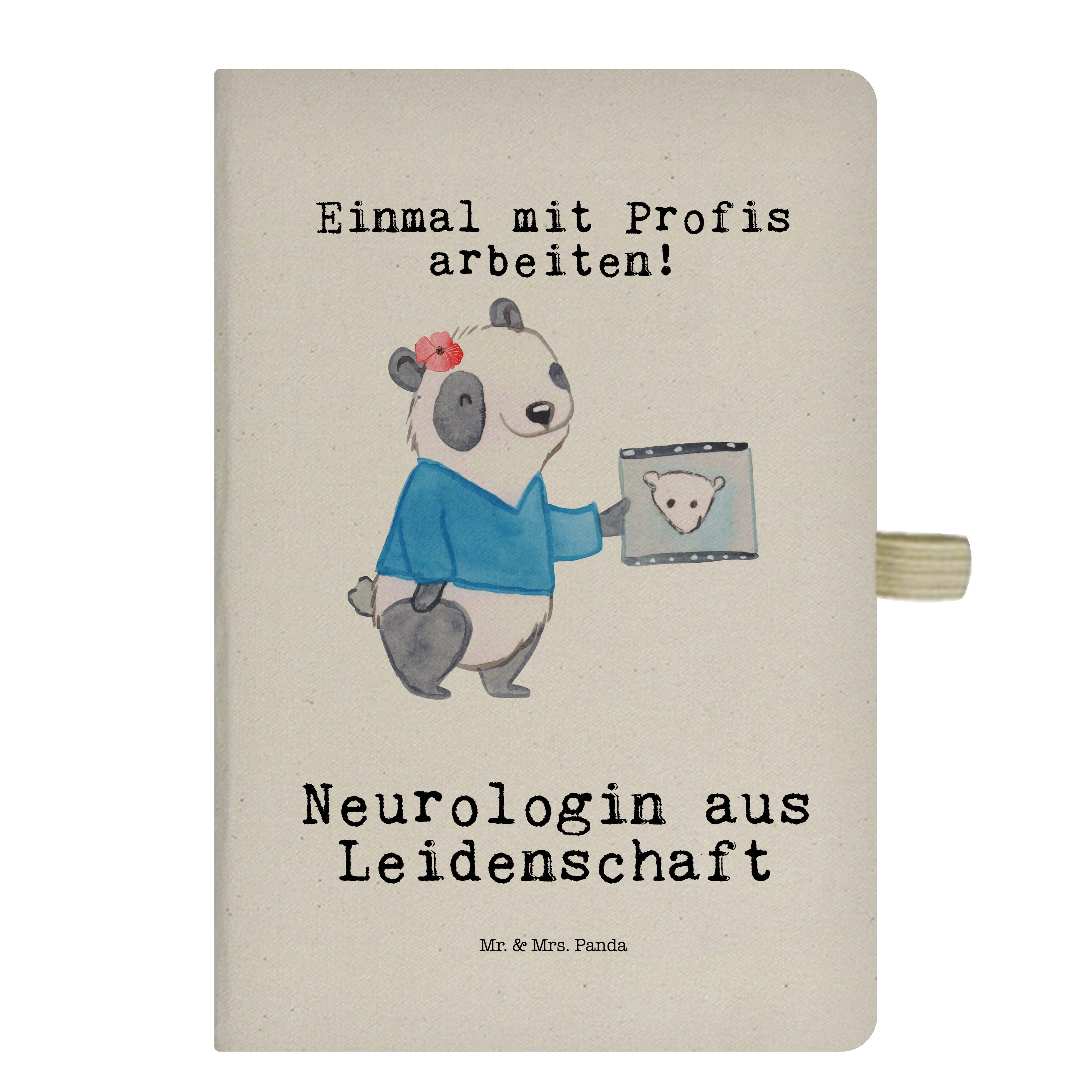 Mr. & Mrs. Panda Notizbuch Neurologin aus Leidenschaft - Transparent - Geschenk, Mitarbeiter, kr Mr. & Mrs. Panda