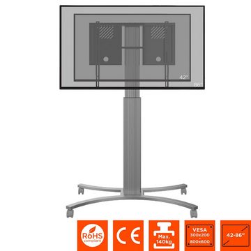 Celexon Expert Display-Rollwagen Adjust-4286MS - 70cm Hub TV-Wandhalterung, (bis 86 Zoll, elektrisch höhenverstellbar, max VESA 800 x 600, schwarz/silber)