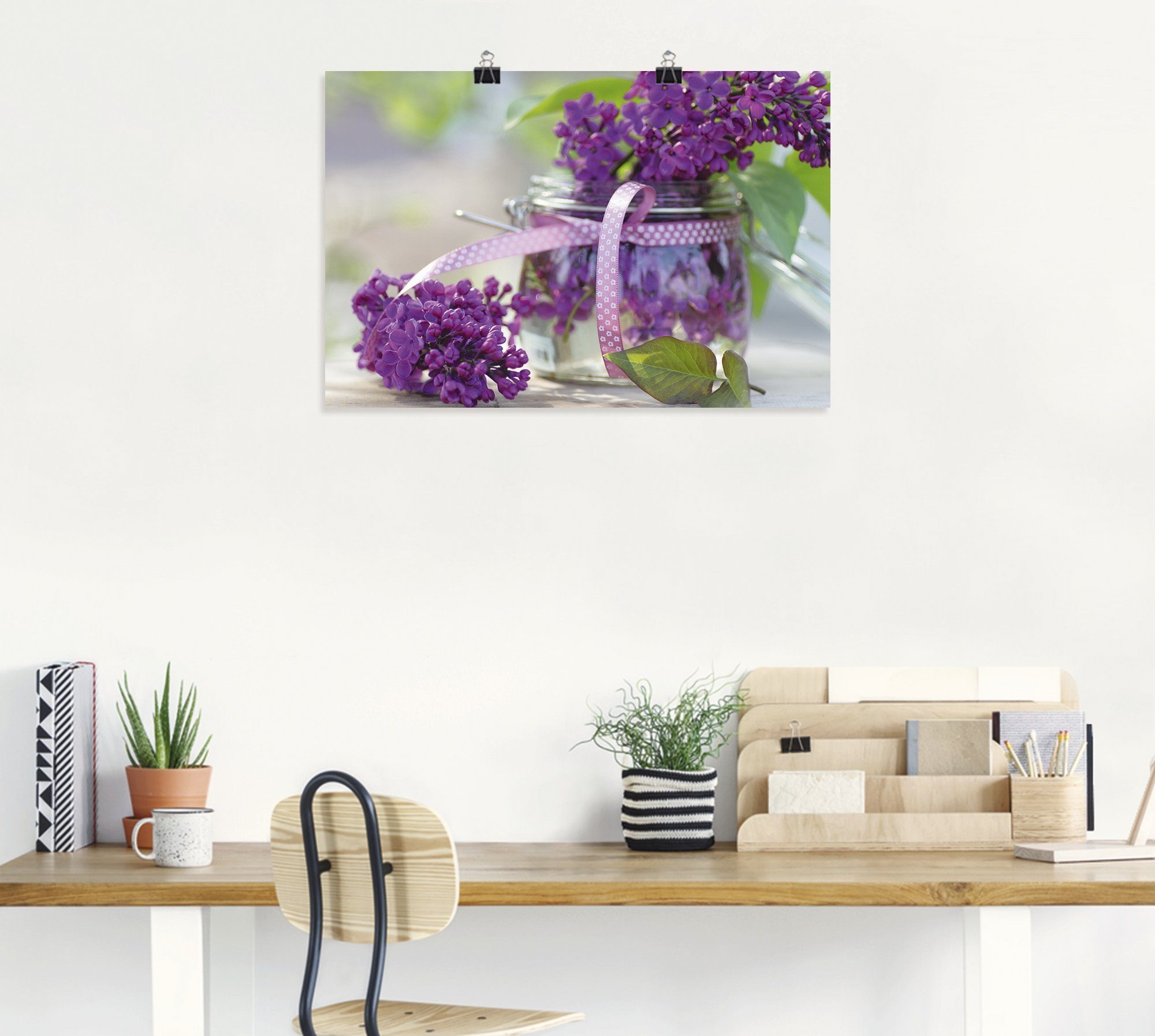 Artland Wandbild Flieder Strauss, Blumen (1 St), als Leinwandbild, Poster in verschied. Größen