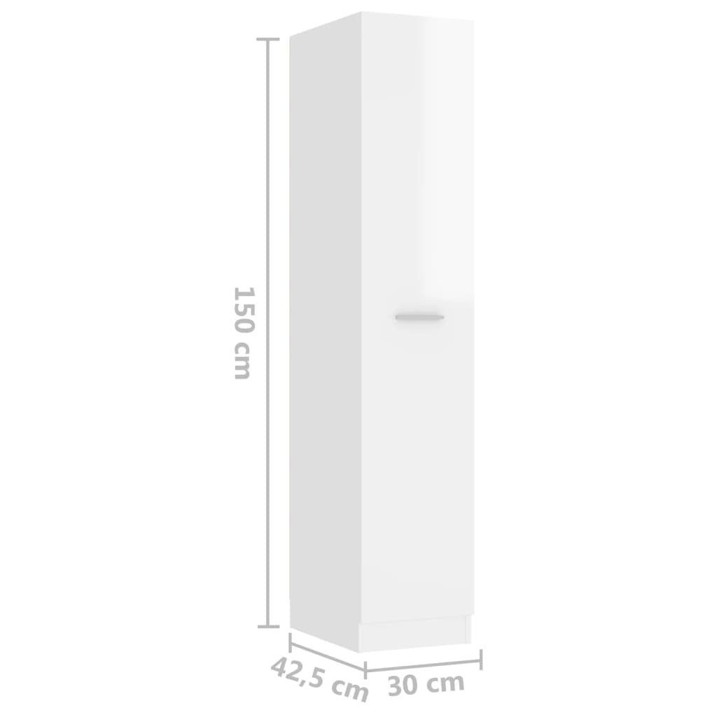 Hochglanz-Weiß Holzwerkstoff (1-St) vidaXL Apothekerschrank cm 30x42,5x150 Fächerschrank