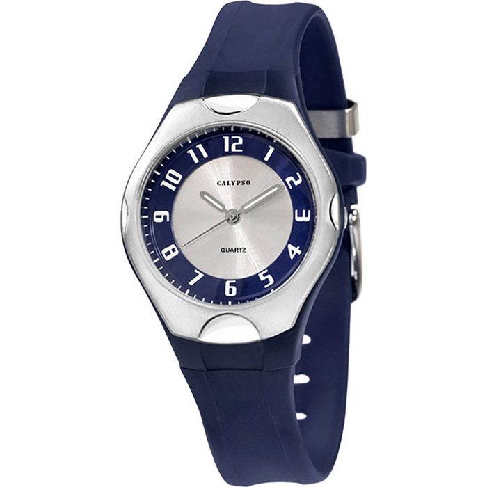 CALYPSO WATCHES Quarzuhr Calypso Damen Uhr K5162/4 Kunststoffband (Armbanduhr) Damen Armbanduhr rund PURarmband dunkelblau Elegant
