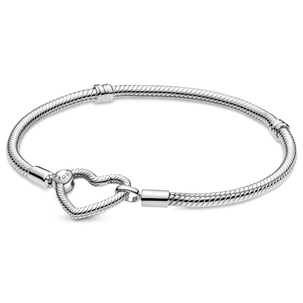 Pandora Silberarmband 599539C00, für Damen Silber mit Herz-Verschluss