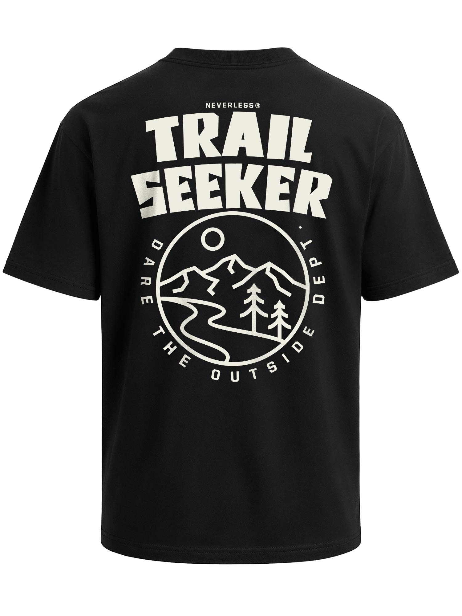 Neverless Oversize-Shirt Herren T-Shirt - Trail Seeker - Oversized Relaxed Fit Sommer Fashion mit Print