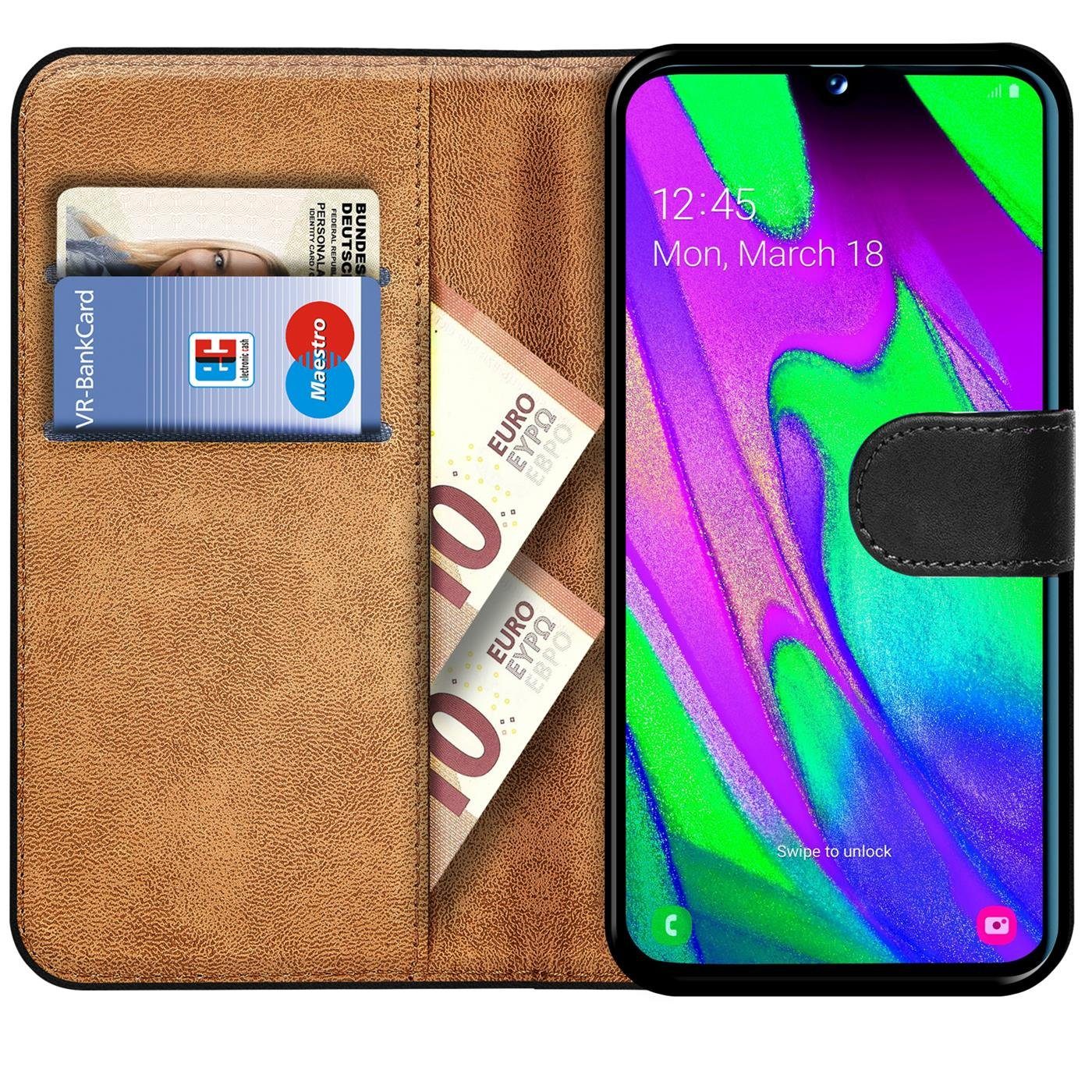 CoolGadget Handyhülle Wallet Klapp Tasche Book Case für Samsung Galaxy A40 5,9 Zoll, Hülle Klapphülle Flip Cover Etui Schutzhülle – Bild 2 von 5