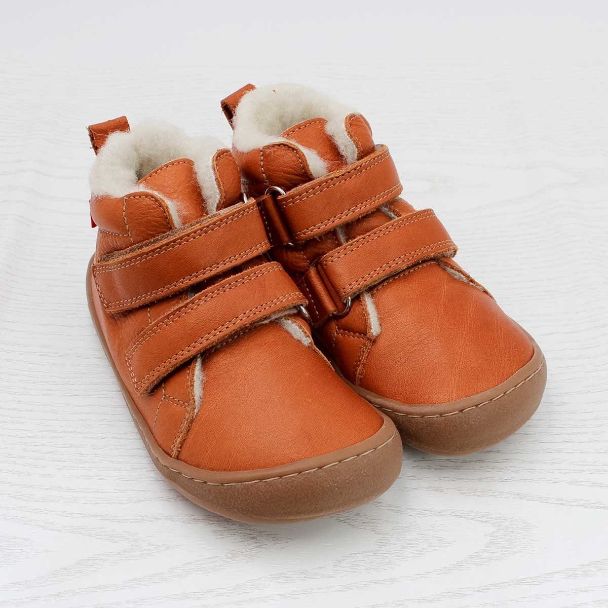 POLOLO Barfuß Winterstiefel für Kinder, bequemer Winterstiefel gefüttert mit Bio Wolle