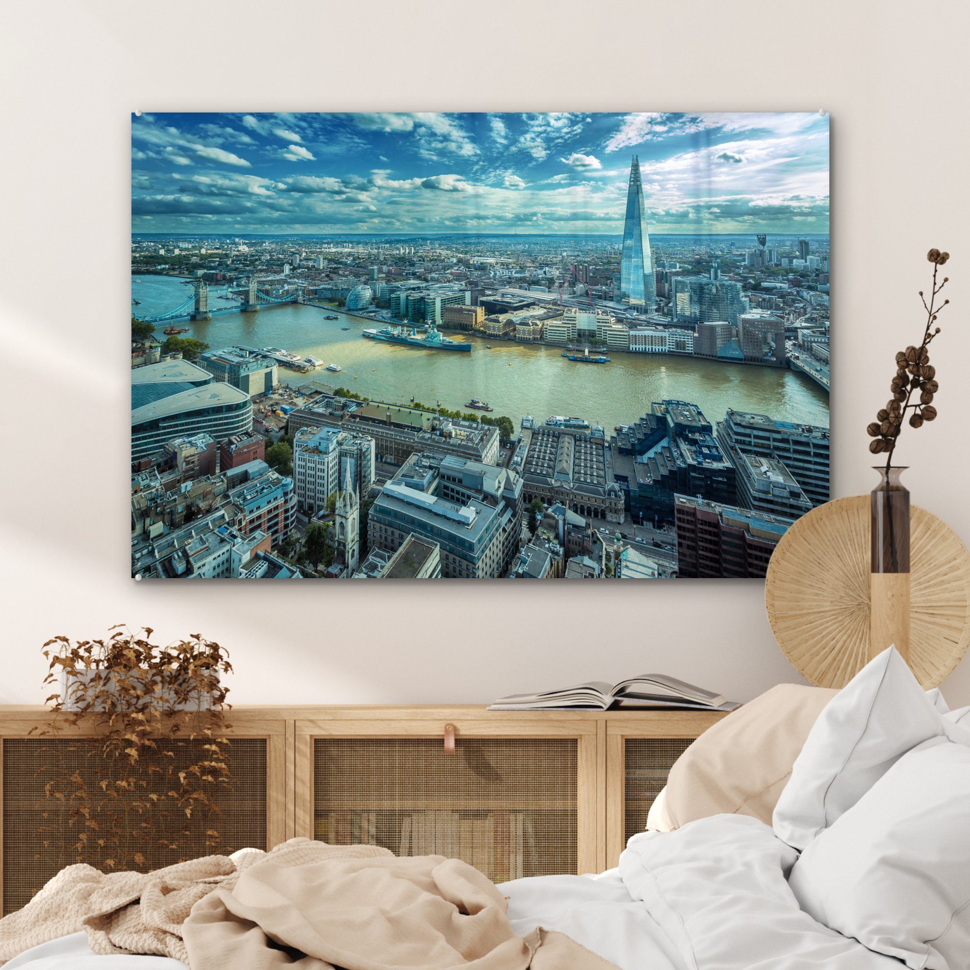 Schlafzimmer (1 London Wohnzimmer Acrylglasbilder Tower MuchoWow Themse Acrylglasbild - - Bridge, St), &
