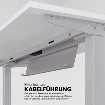 bümö Schreibtisch elektrisch XMST - Arbeitshöhe: elektrisch höhenverstellbar, Rechteck: 200 x 100 cm - Dekor: Grau