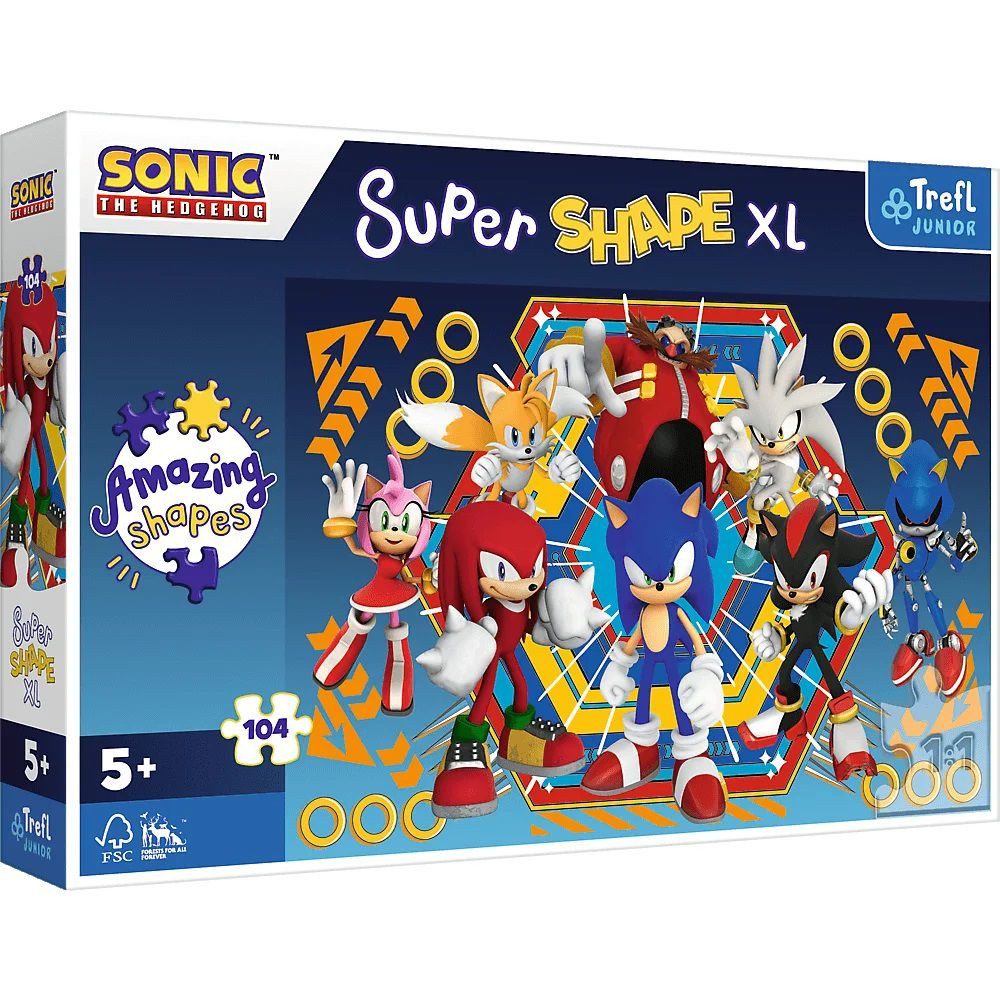 Sonic Puzzle Sonic Puzzle Super Shape XL 104 Teile Perfekt für junge Abenteurer, Puzzleteile
