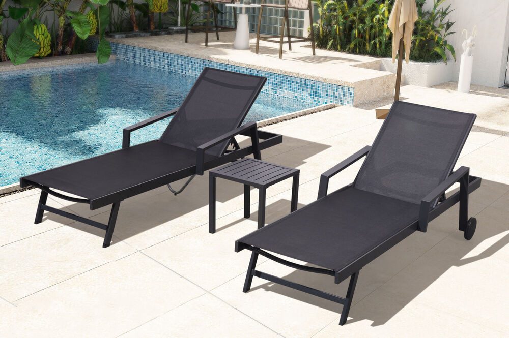 OUTFLEXX Gartenliege, 2er Set inklusive Beistelltisch