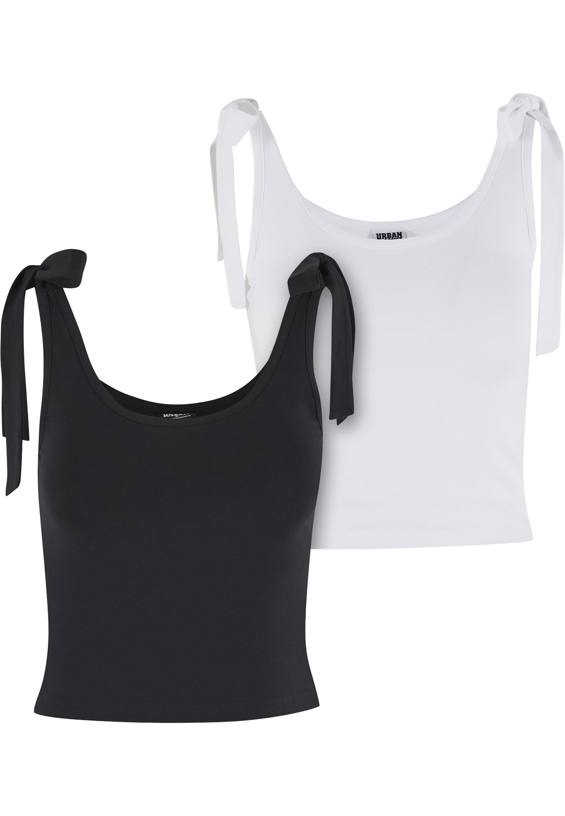 URBAN CLASSICS Tanktop Urban Classics Ladies Tied Basic Jersey Top 2-Pack
