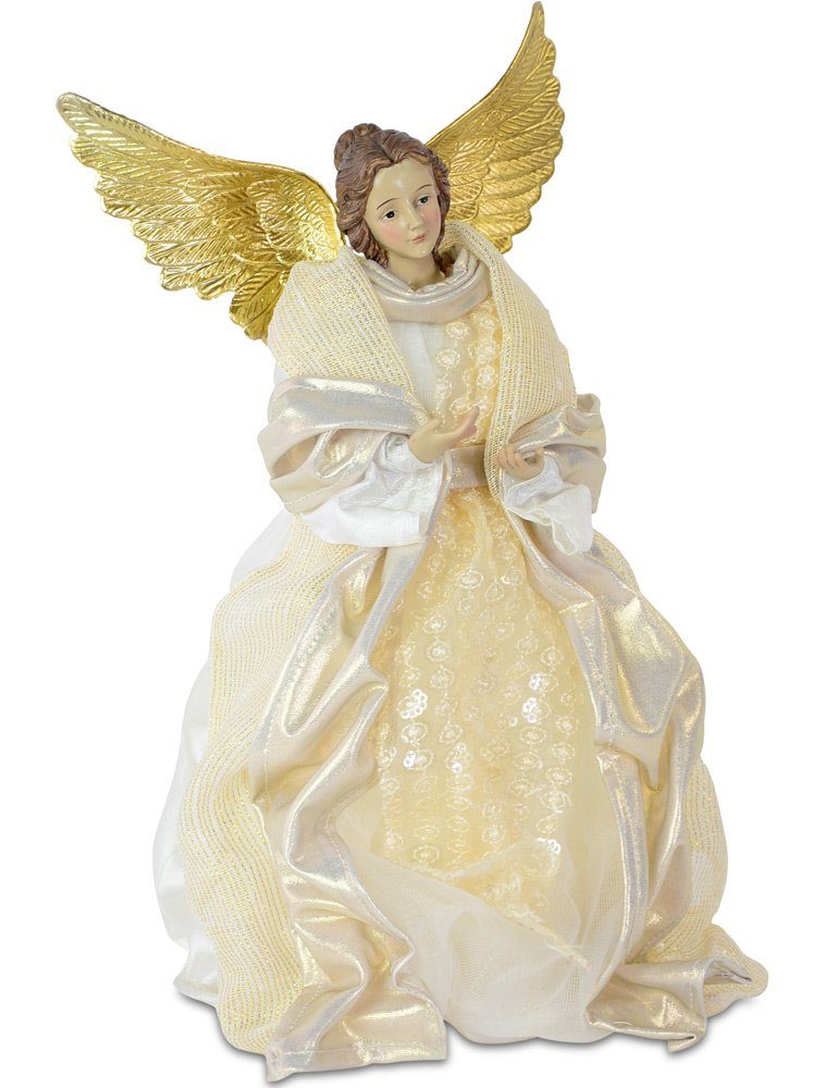 Christbaumschmuck Christbaumspitze 'Weihnachtsengel' 24 cm Gold Weiß