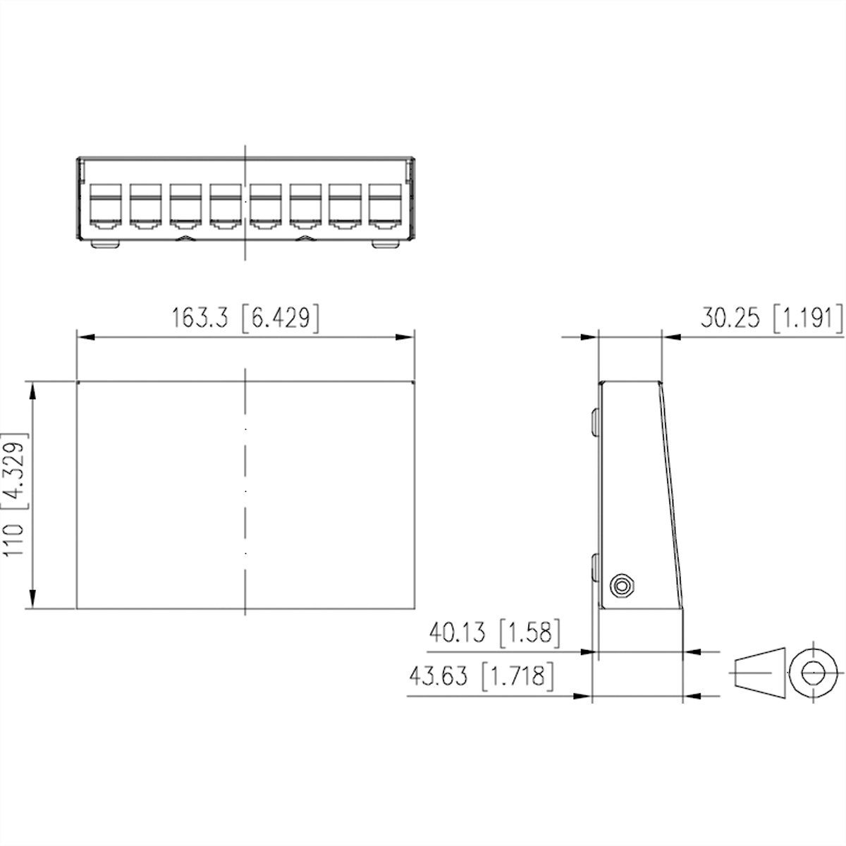 Metz Connect Modul AP-Gehäuse 8 Port reinweiß RAL9010 Netzwerk-Panel (130861-0802-E)