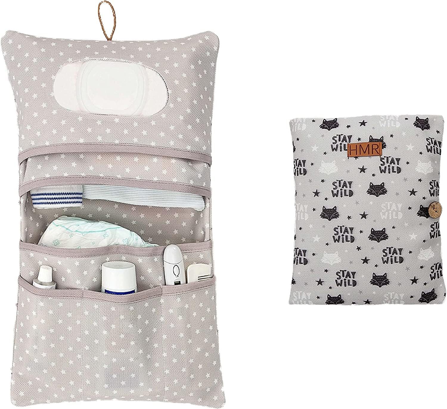 ALARA HOME Windeltasche Wickeltasche Organizer und Kosmetiktasche 2in1 Kleine Памперси