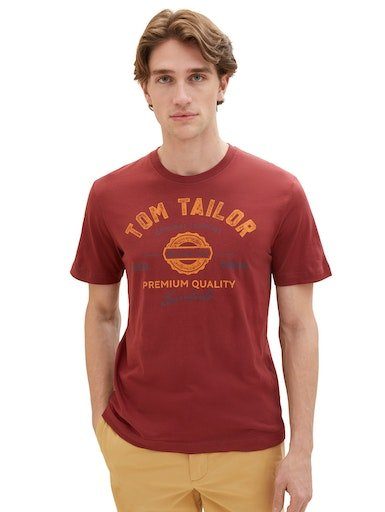 TOM TAILOR T-Shirt mit großem Logofrontprint burned