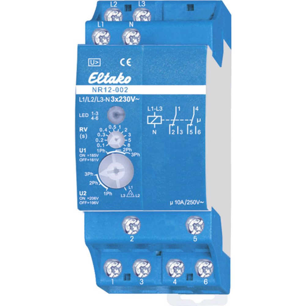 Eltako Sicherheitsrelais Netzüberwachungsrelais NR12-002-3X230V Eltako Betriebsspannung: 230 V, (NR12-002-3X230V)