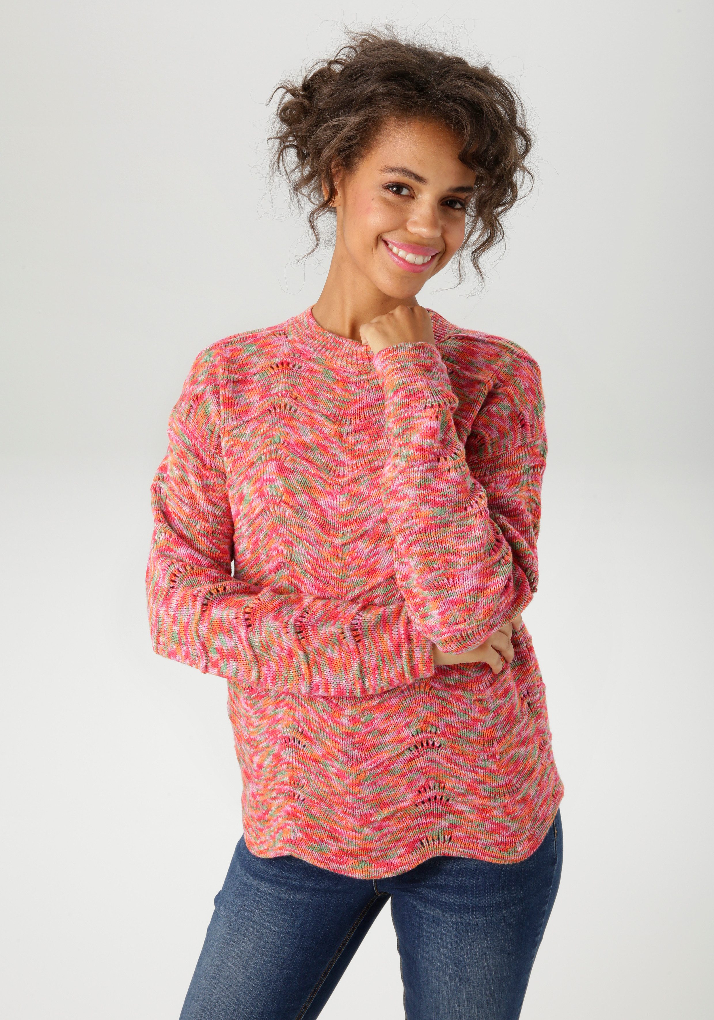 Aniston CASUAL Strickpullover aus buntem Space-Garn - jedes Teil ein Unikat günstig online kaufen
