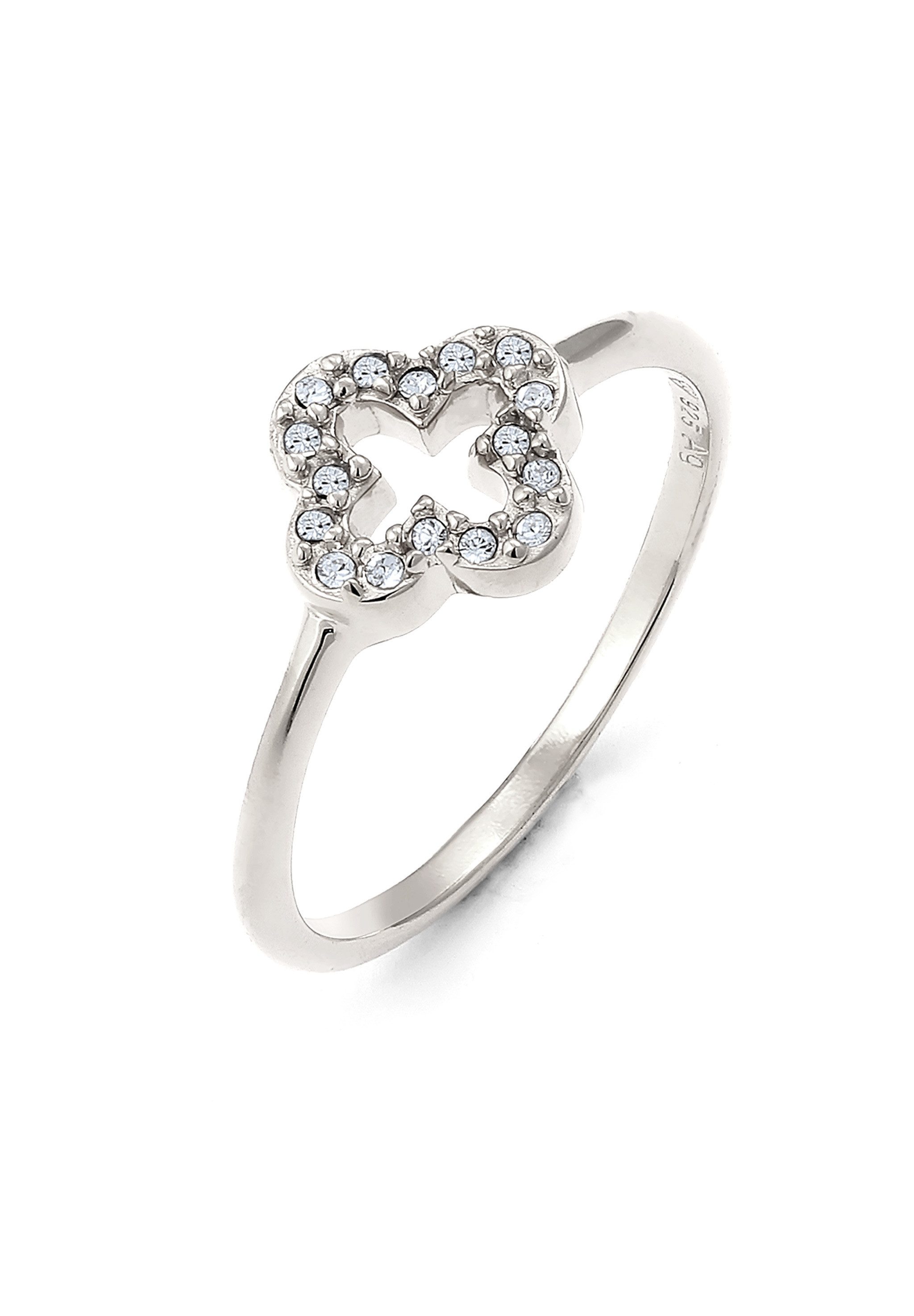 Elli Fingerring Kleeblatt Weiß 925 Sterling günstig online kaufen