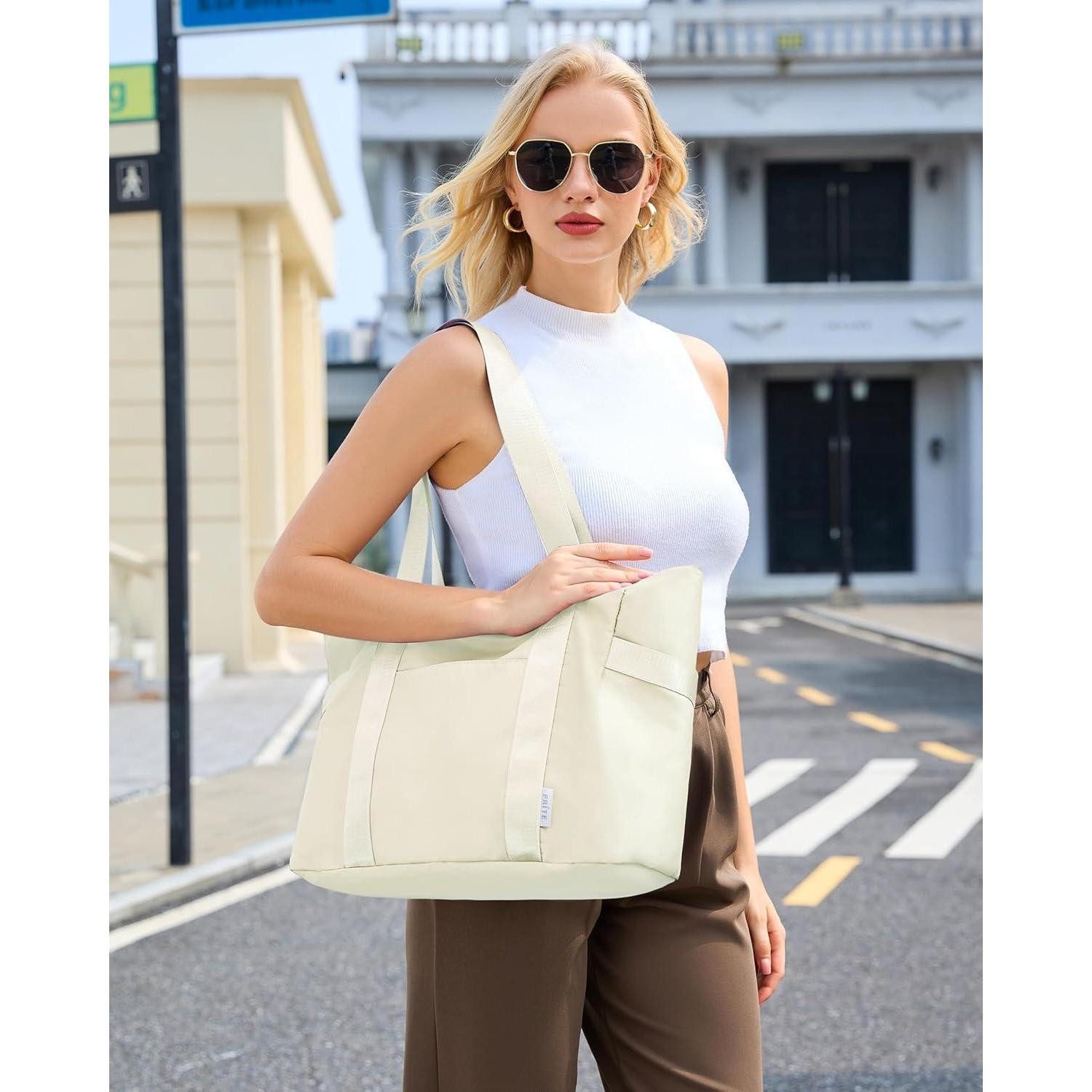 LuxusKollektion Laptoptasche Laptop Tragetasche Damen wasserdicht 40 6 cm Computerfach M Beige N