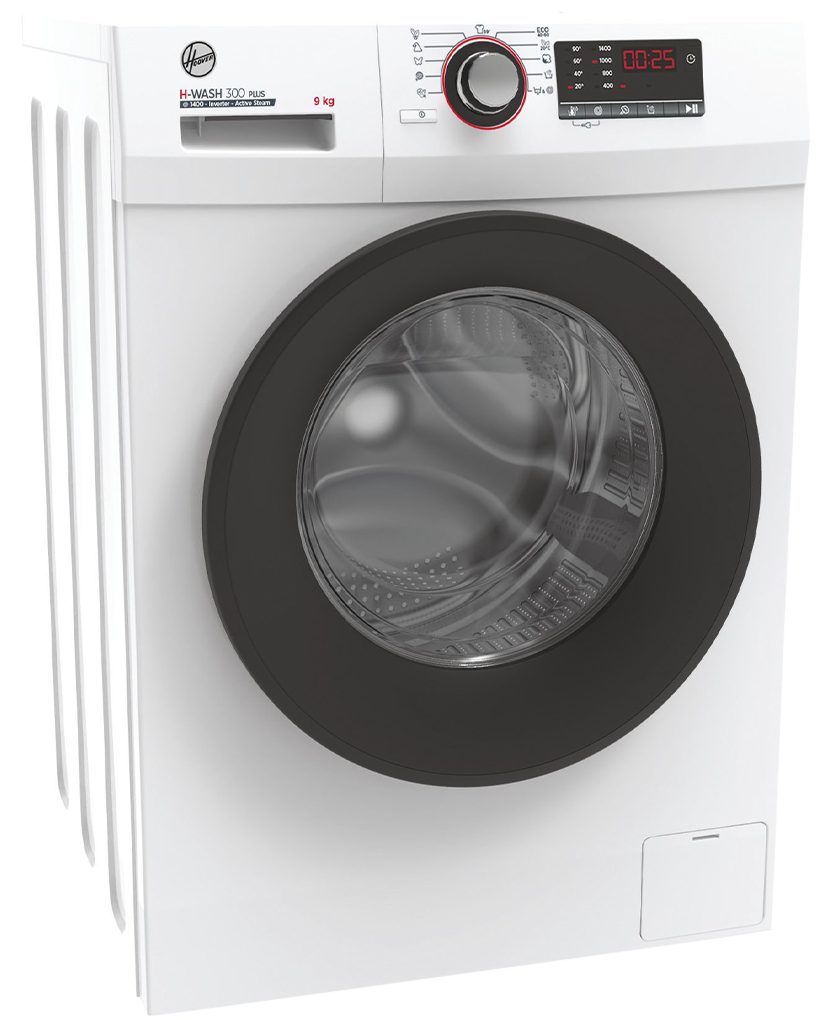 Hoover Waschmaschine H-WASH 300 PLUS RH3W 49HMCB-S, 9 kg, 1400 U/min,  Inverter-Motor, Mix Power System, Dampffunktion, Digitaldisplay