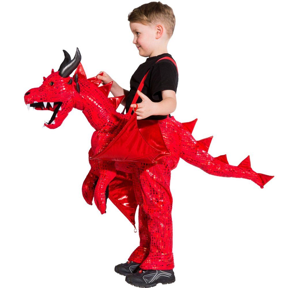 Orlob Kostüm »Roter Drache Huckepack Kostüm für Kinder - 3 bis 5 Jahre -  Drachenkostüm«