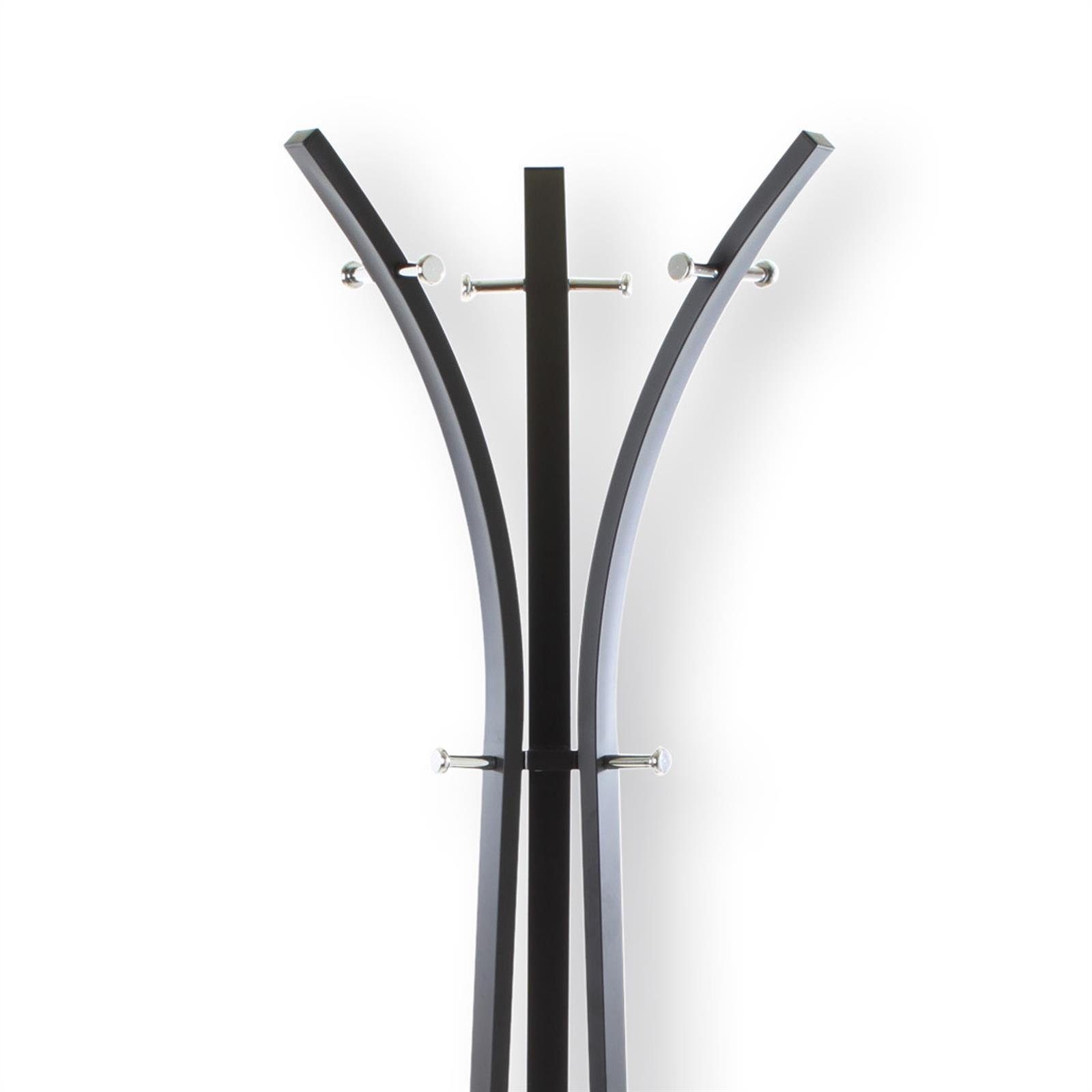 IDIMEX Kleiderständer LUGANO, Garderobenständer Standgarderobe Kleiderständer schwarz weiß 9 Haken D