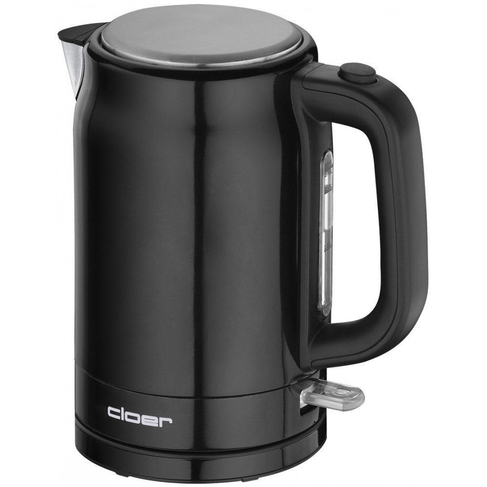 Cloer Wasserkocher Cloer 4520 Wasserkocher in Schwarz., 1.7 l, 2200 W, außenliegende Wasserstandsanzeige