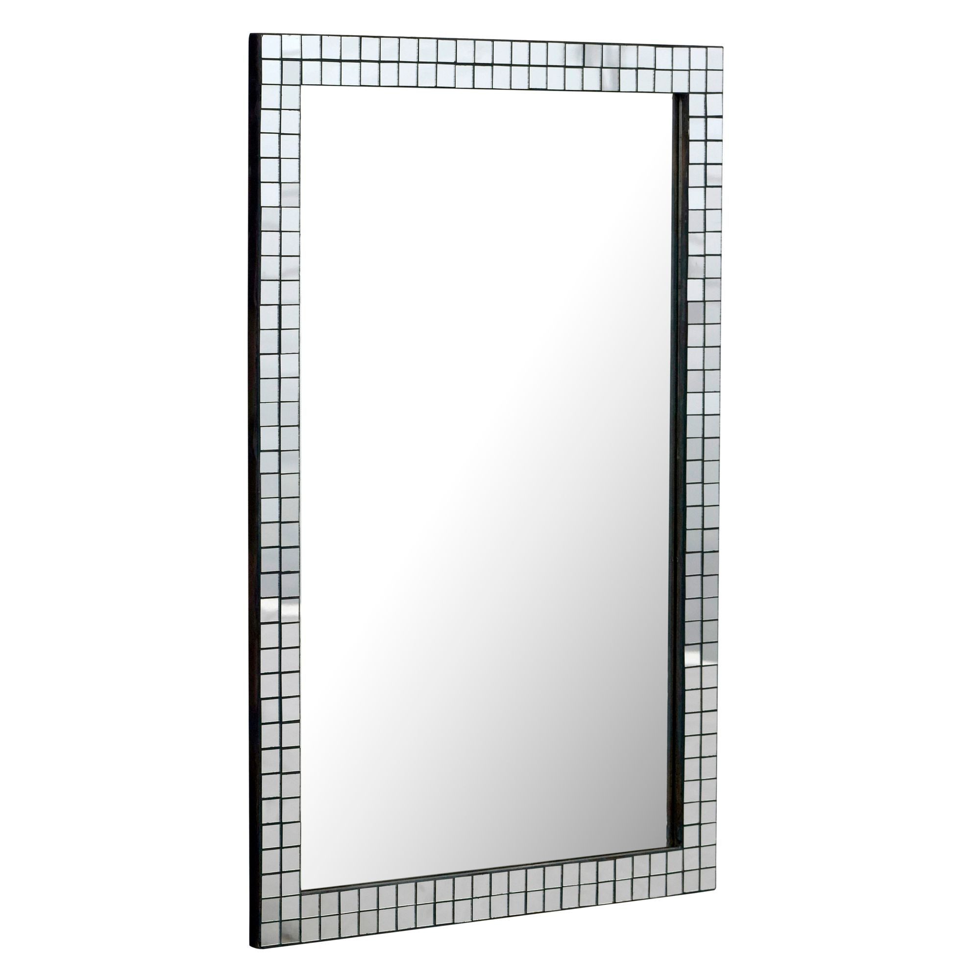 Wohnling Wandspiegel Hängespiegel eckig 90cm Dekospiegel Flurspiegel Wohnspiegel WL7.474 (Flexibel vertikal oder horizontal montierbar), Dekorativer Spiegel für moderne Wohnräume