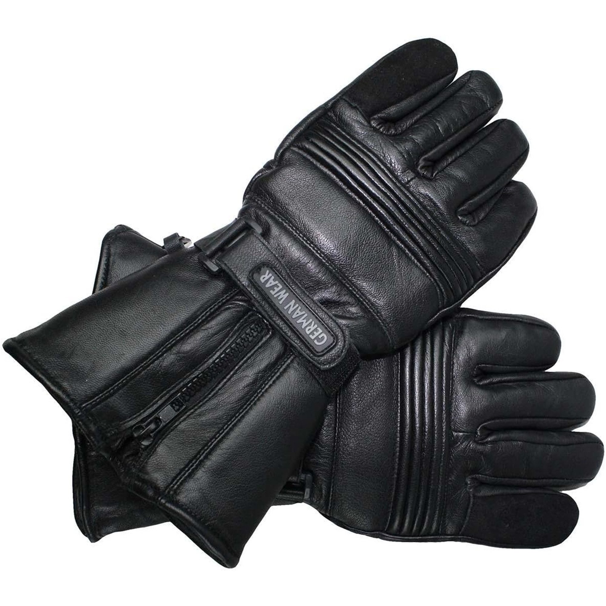 German Wear Motorradhandschuhe GW400G-M8 Winter Motorradhandschuhe Lederhandschuhe Schwarz