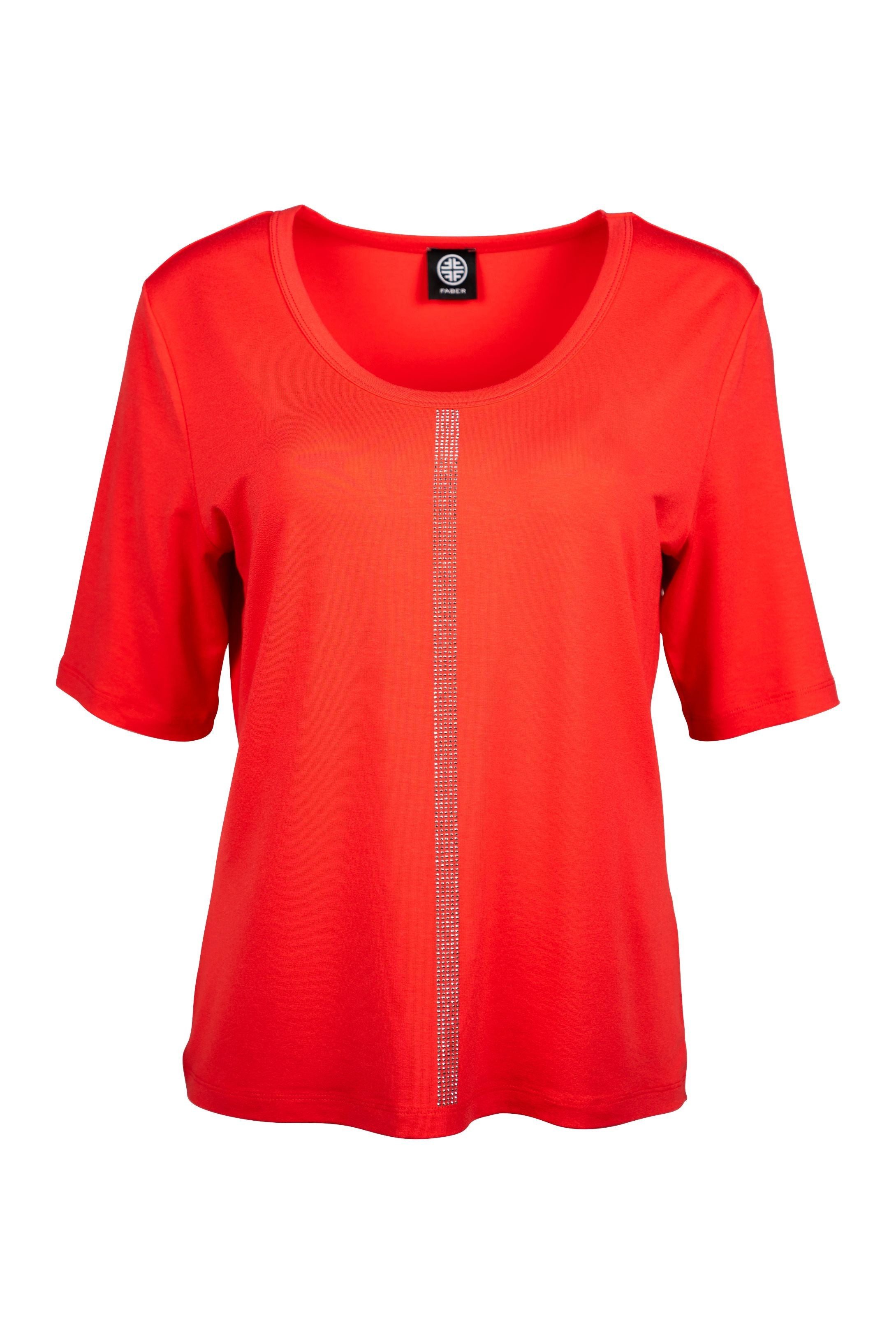 Faber Kurzarmshirt Halbarmshirt mit Steinchenzier in günstig online kaufen