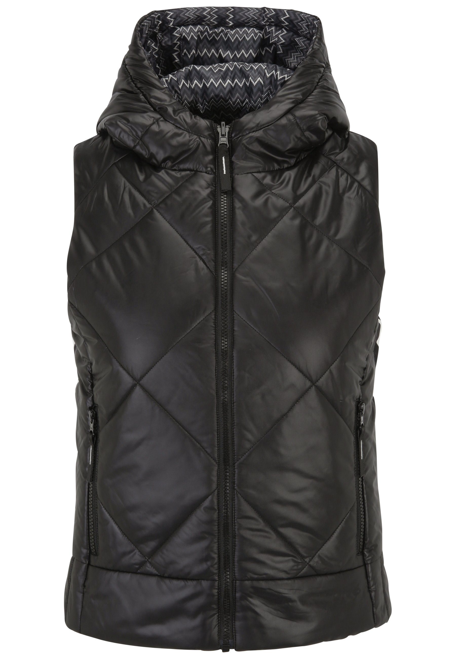 Vesta Hooded black Reversible (1-tlg) Steppweste Vest Klover Krimson