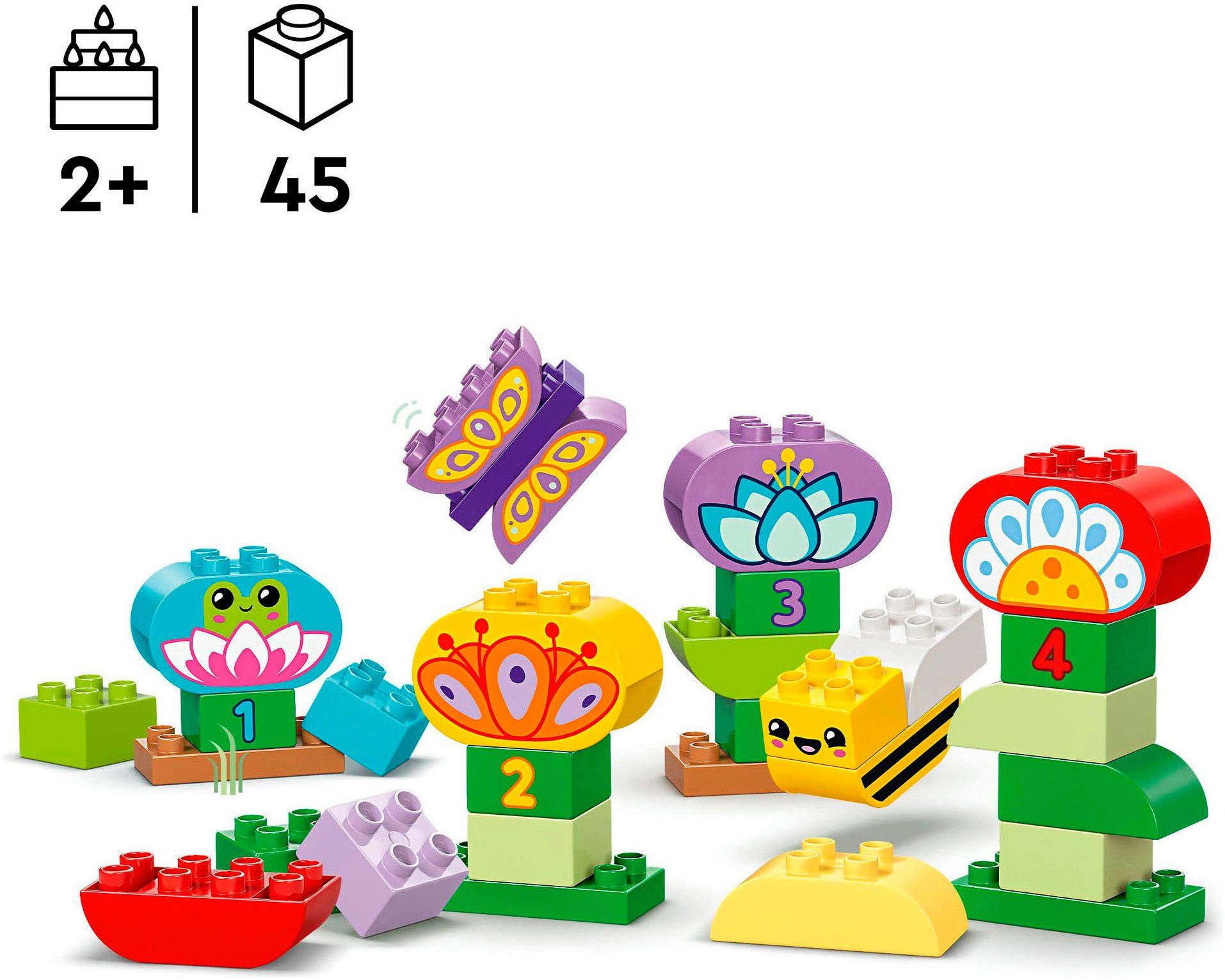 LEGO® Kreativer Blumengarten (10444), LEGO DUPLO Town Konstruktionsspielsteine, (45 St), Made in Europe