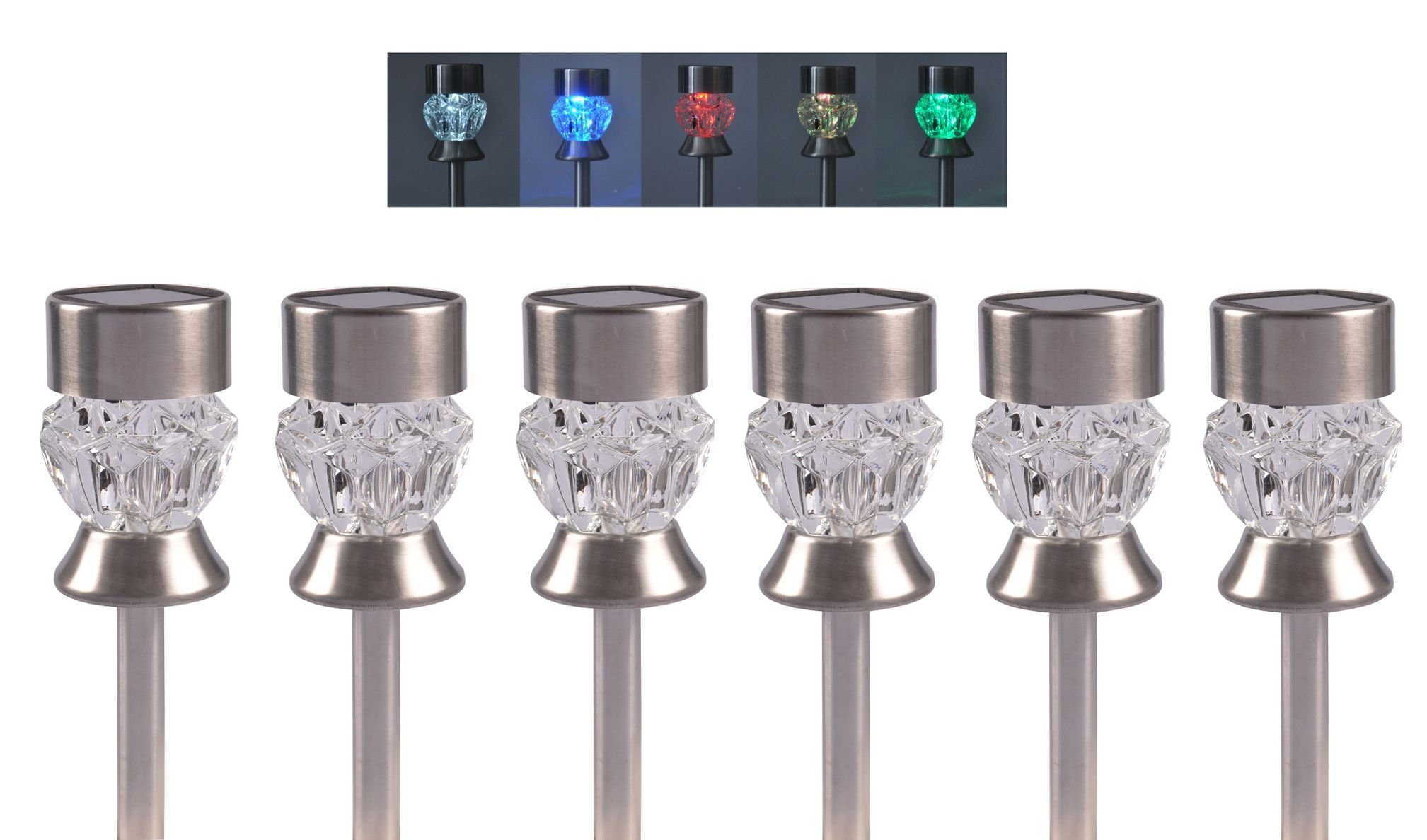 Kugelleuchte Solarleuchten Farbwechsler 6er-Set Solarlampe Gartenlampe Solarleuchte
