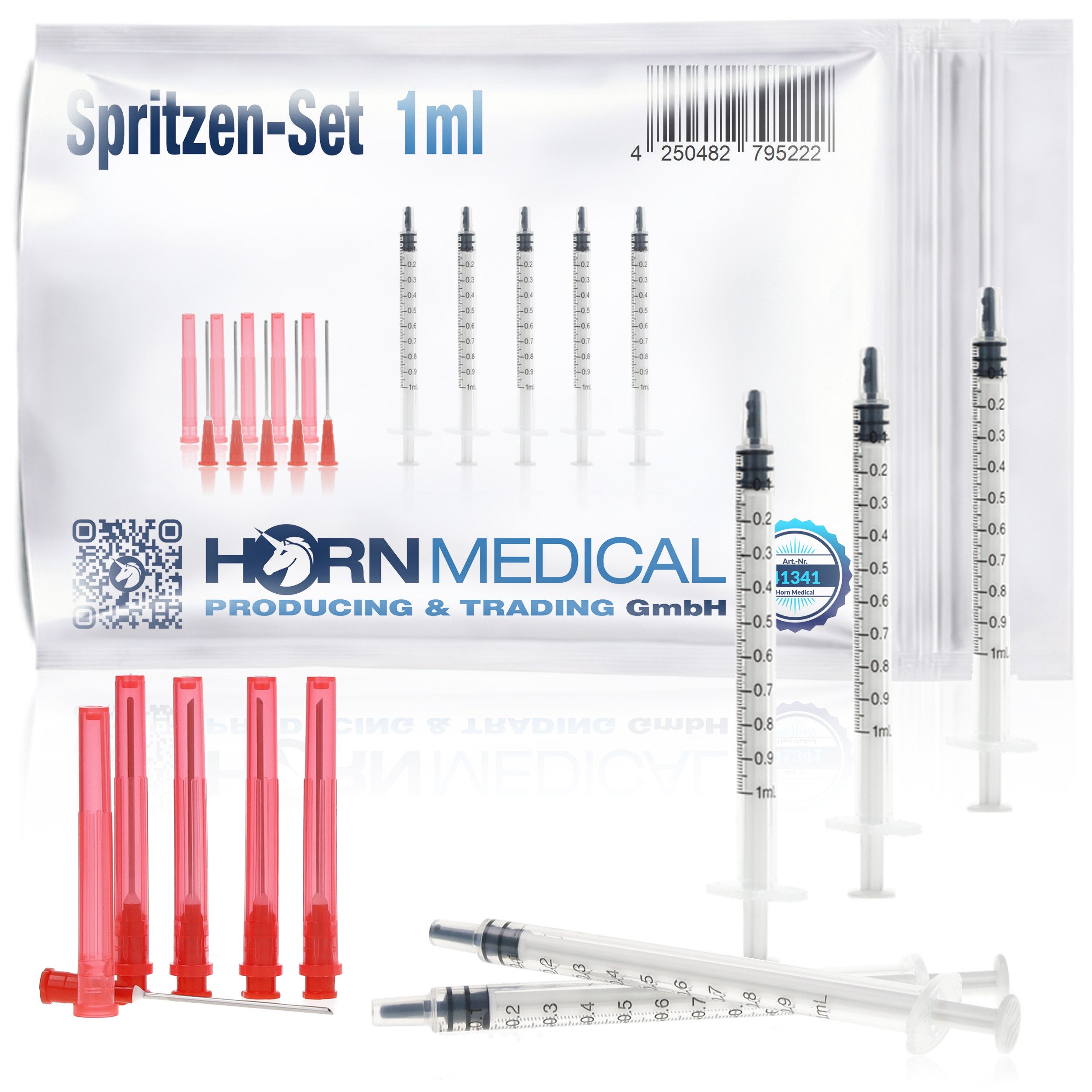 Horn Medical Einwegspritze Horn Medical Spritzen-Sets mit stumpfen Kanülen -Größe wählbar-, (Einwegartikel, einzeln steril verpackt), präzises Dosieren ohne Verletzungsgefahr