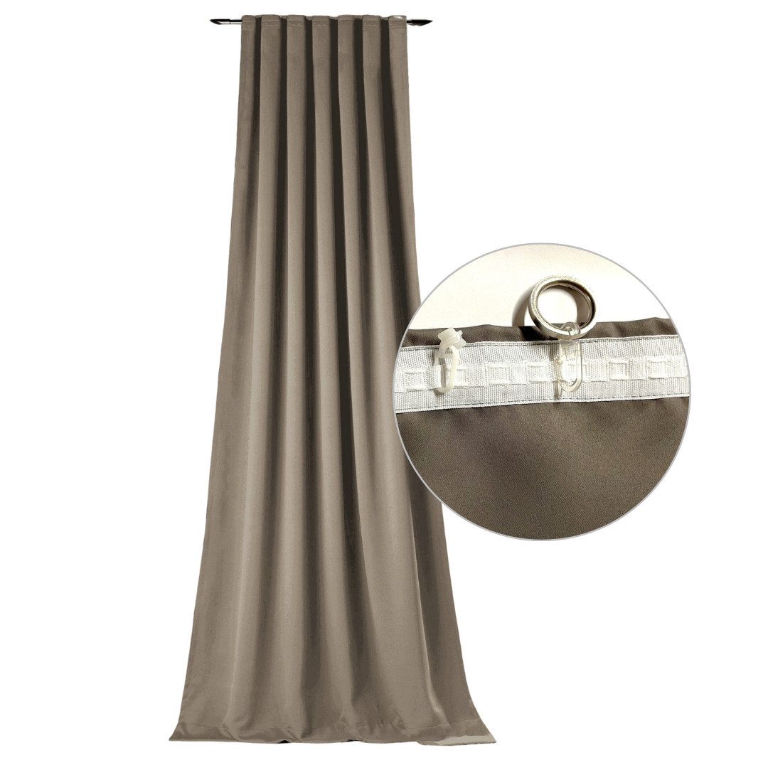 novumfix Verdunkelungsvorhang Sunout/55 taupe Thermovorhang XXL Kräuselband günstig online kaufen
