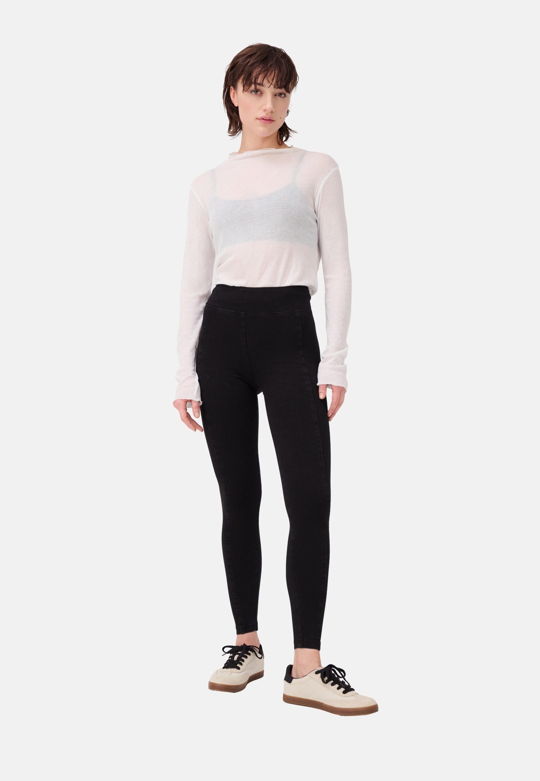 ITEM m6 Leggings DENIM Hightech-Kompression, breiter Bund, seitliche Panels, Silhouette