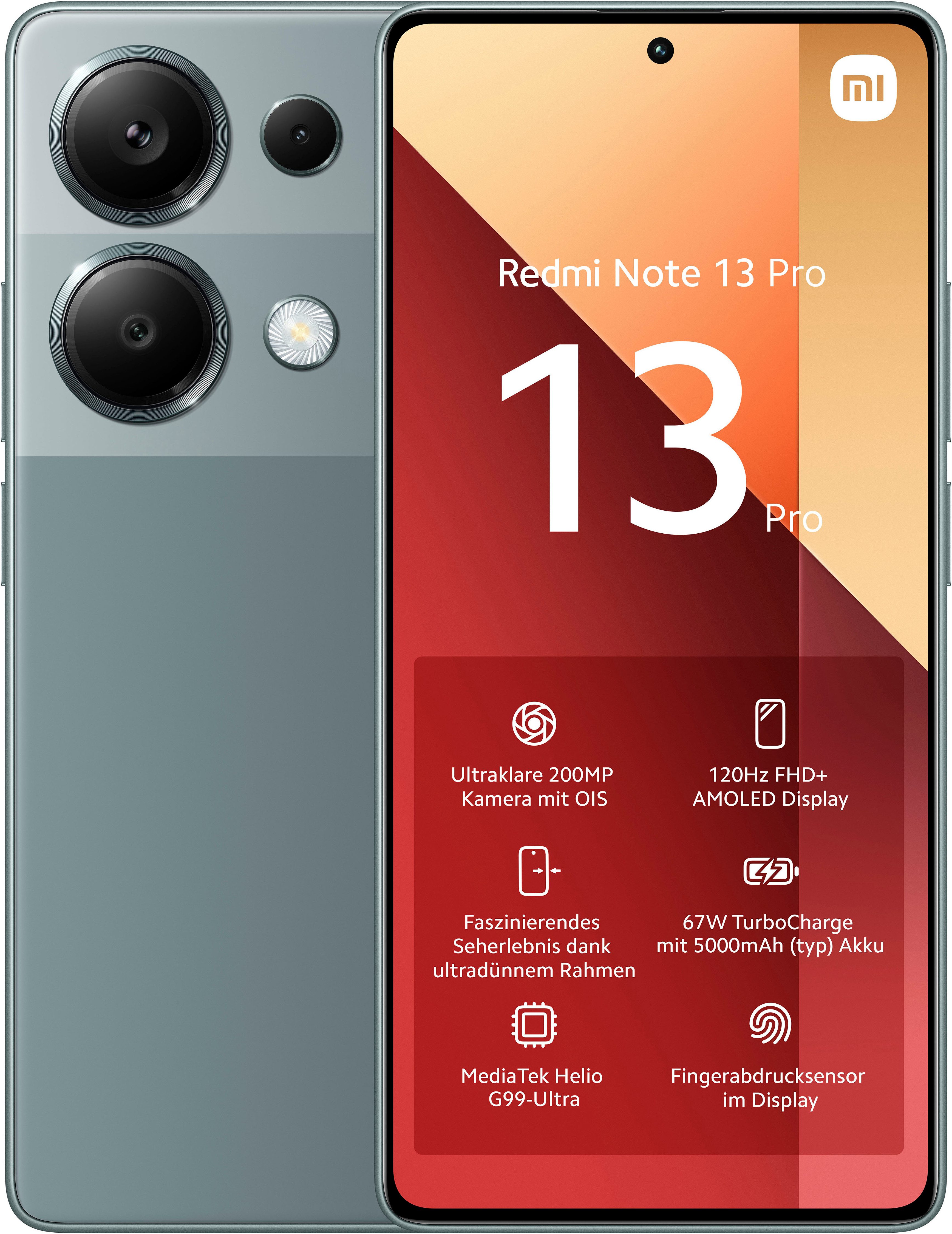 Xiaomi Redmi Note 13 Pro 256Gb Smartphone (16,94 cm/6,67 Zoll, 256 GB Speicherplatz, 200 MP Kamera)