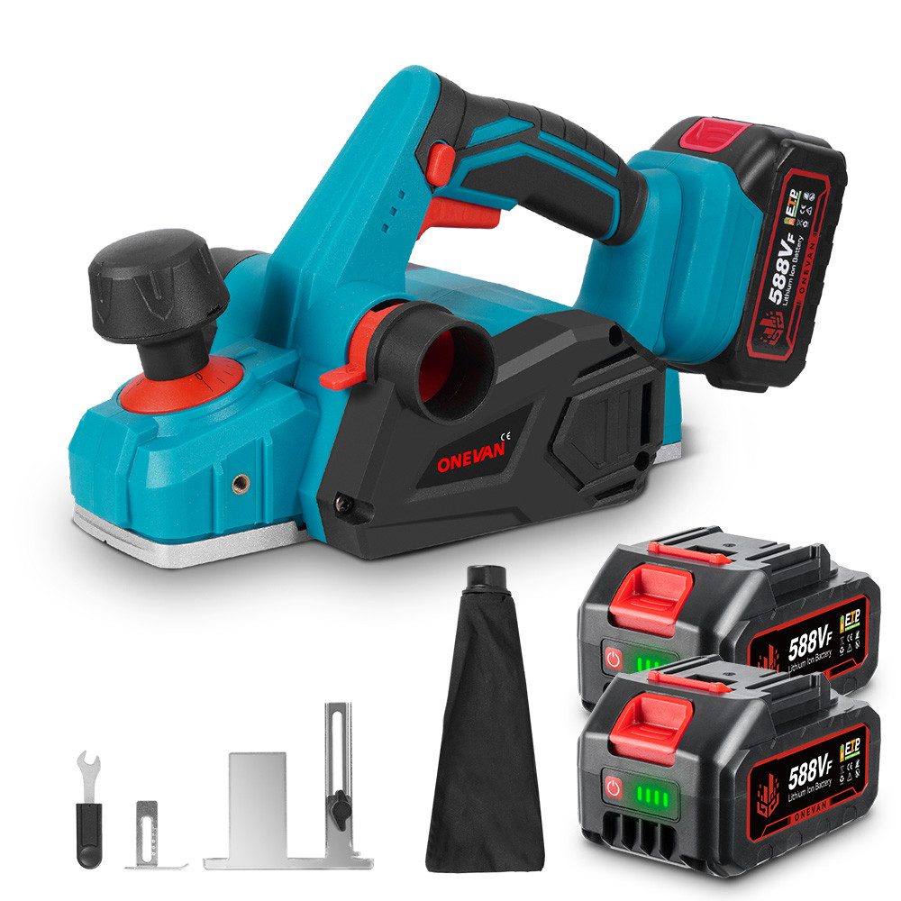 ONEVAN Akku-Elektrohobel 82mm Hobel 1.5mm Schnitttiefe Randhobel mit 2 x Ak günstig online kaufen