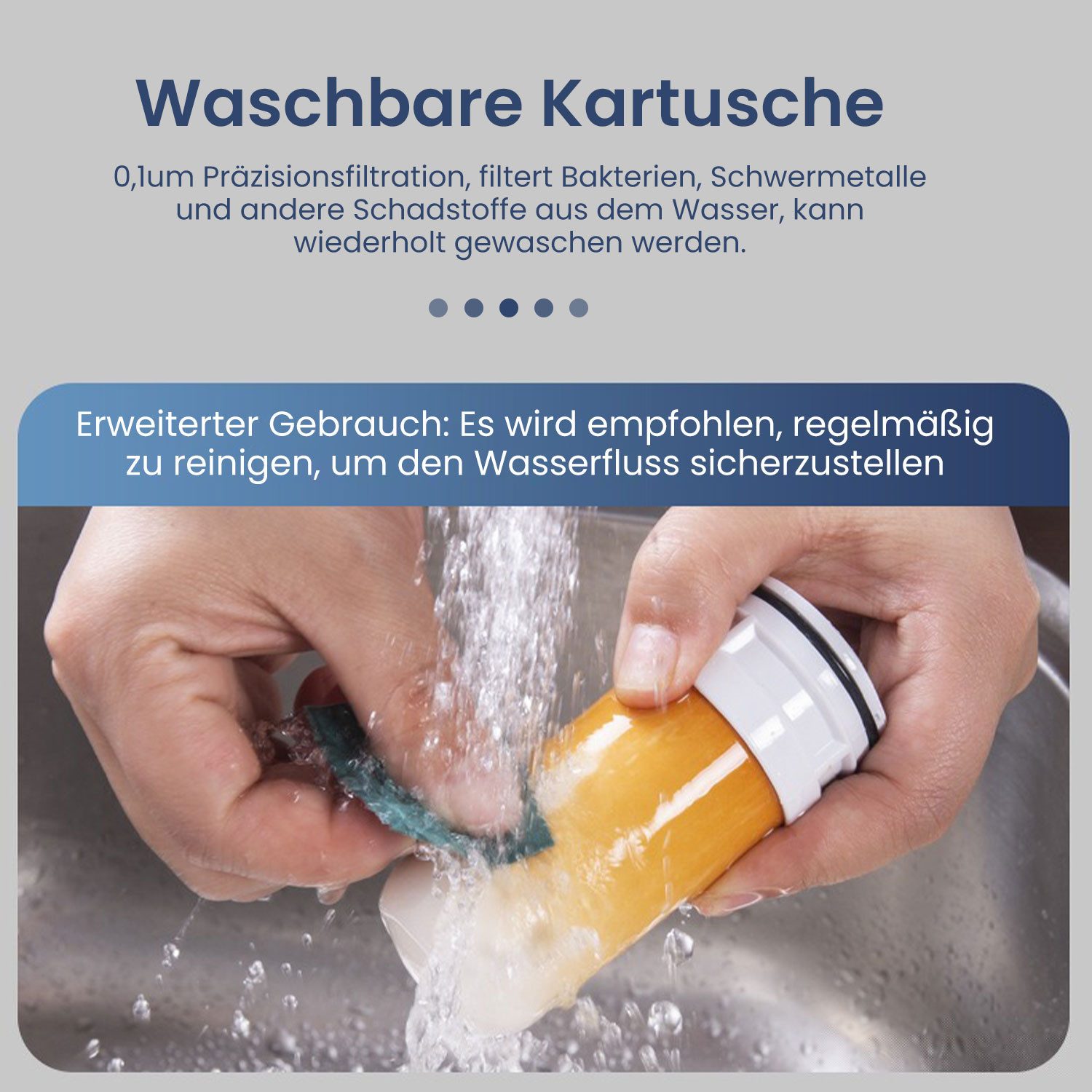 Refttenw Wasserhahnfilter Wiederverwendbarer Wasserhahnfilter, der um 360° drehbar ist