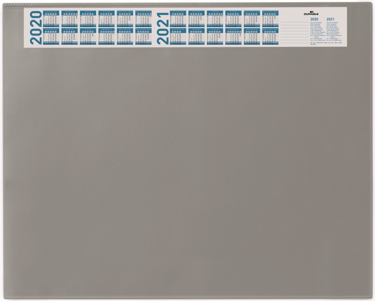 Thumbnail - DURABLE Schreibtischunterlage Schreibunterlage 65x52cm Vollsichtfolie grau