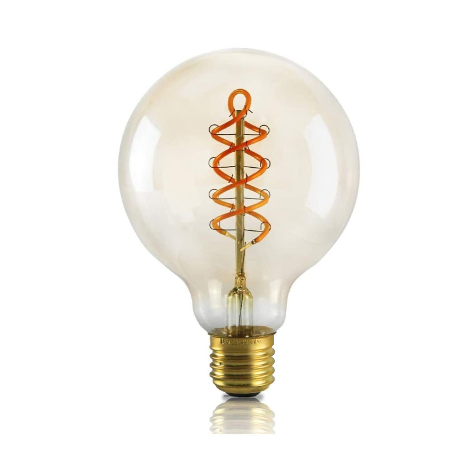 ZMH LED-Leuchtmittel G80 E27, 4 W, 150 lm, 2200 K extra warmweiß, E27, 1 St., Extra Warmweiß, Filament, Bernstein, nicht dimmbar