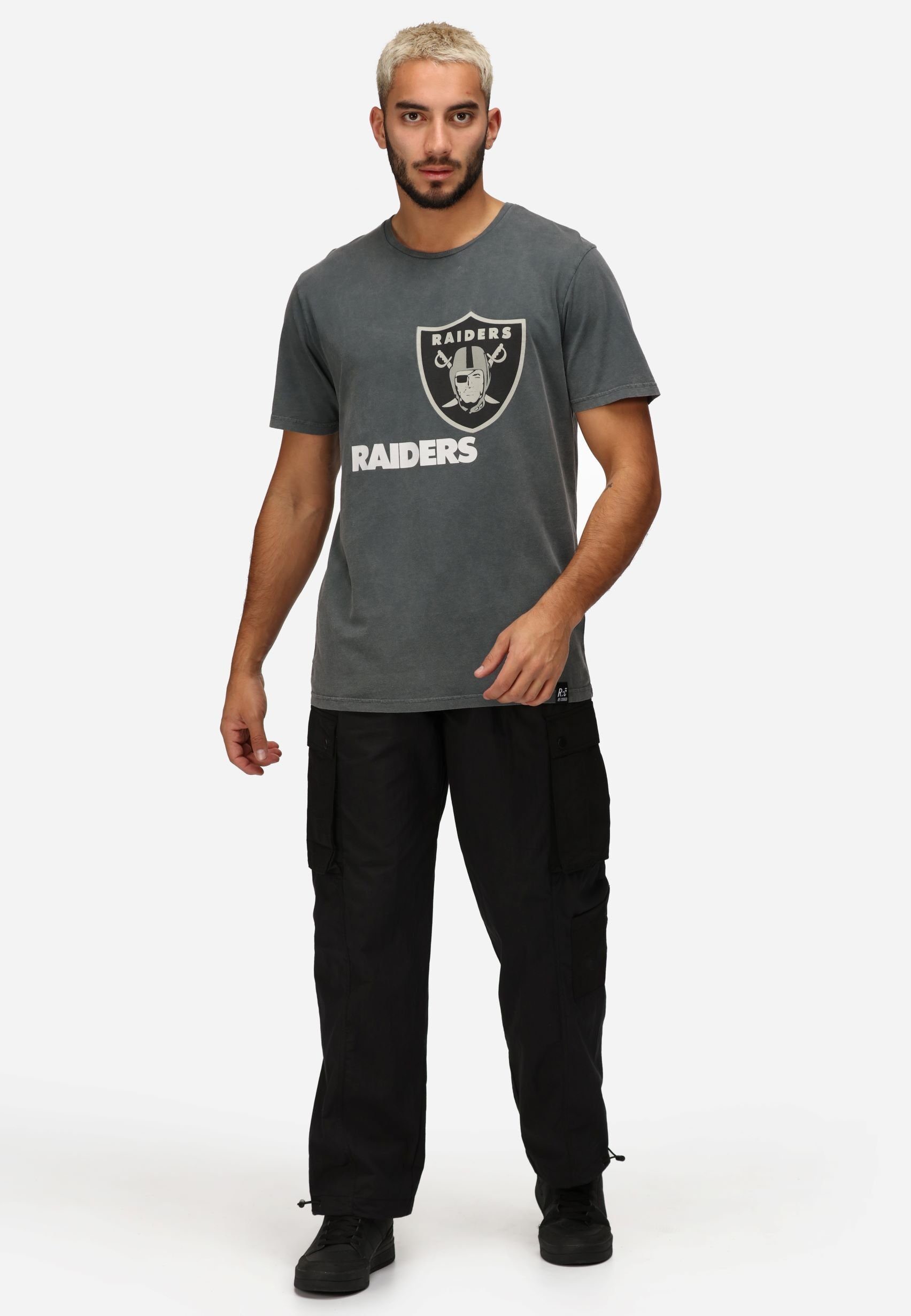 GOTS RAIDERS T-Shirt Bio-Baumwolle zertifizierte Recovered NFL MONOCHROME